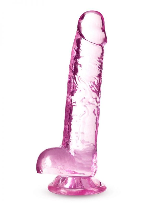 Naturally Yours Crystalline Dildo 7in - Rose