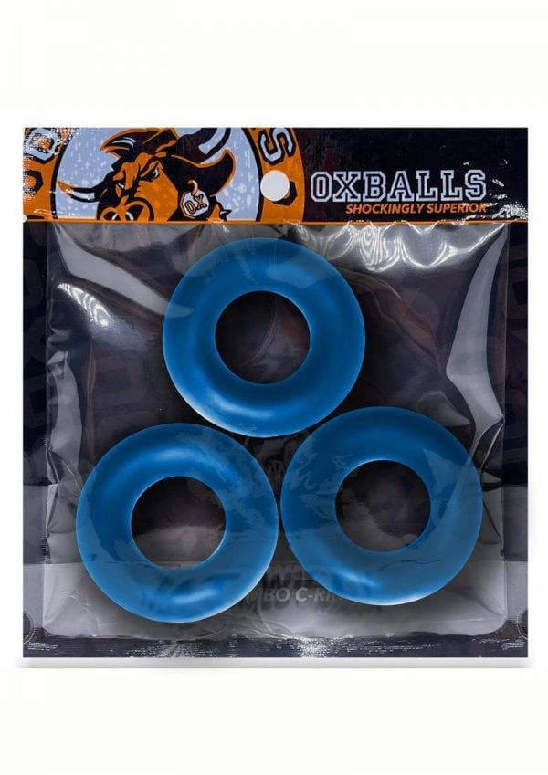 Oxballs Fat Willy Jumbo Cock Ring (3 Pack) - Space Blue