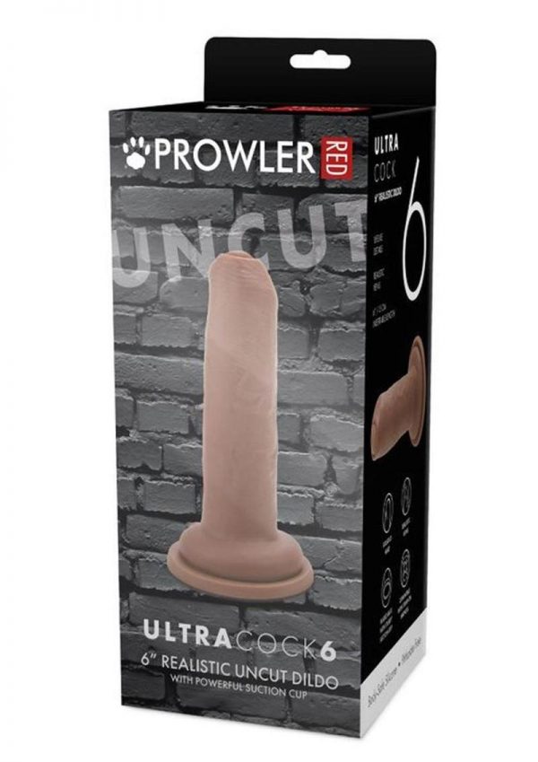 Prowler Red Uncut Ultra Cock Realistic Dildo 6in - Caramel