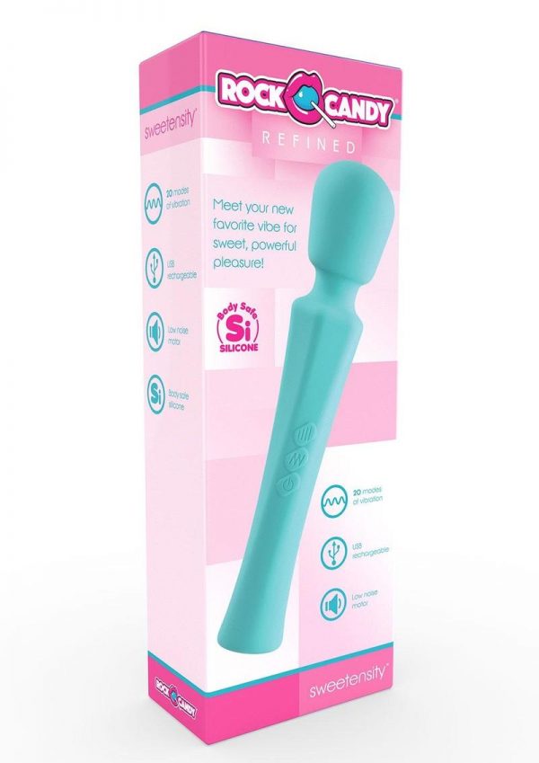 Rock Candy Sweetentsity Rechargeable Silicone Vibrating Wand - Blue