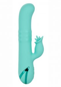 California Dreaming Bel Air Bombshell Rechargeable Silicone Vibrator with Clitoral Stimulator - Blue