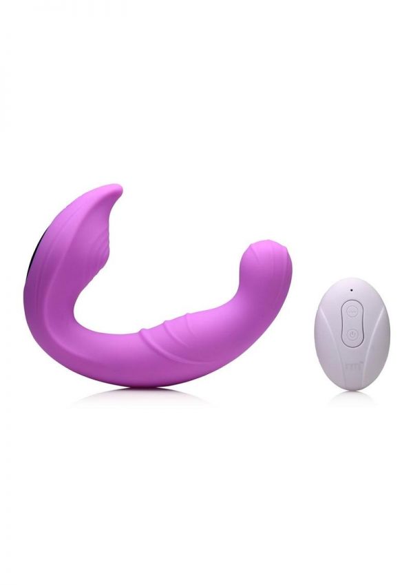 Inmi 5x Come Hither Rechargeable Silicone Vibrator with Remote Control - Purple