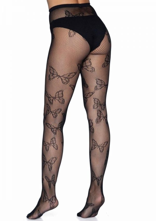 Leg Avenue Butterfly Net Tights - O/S - Black