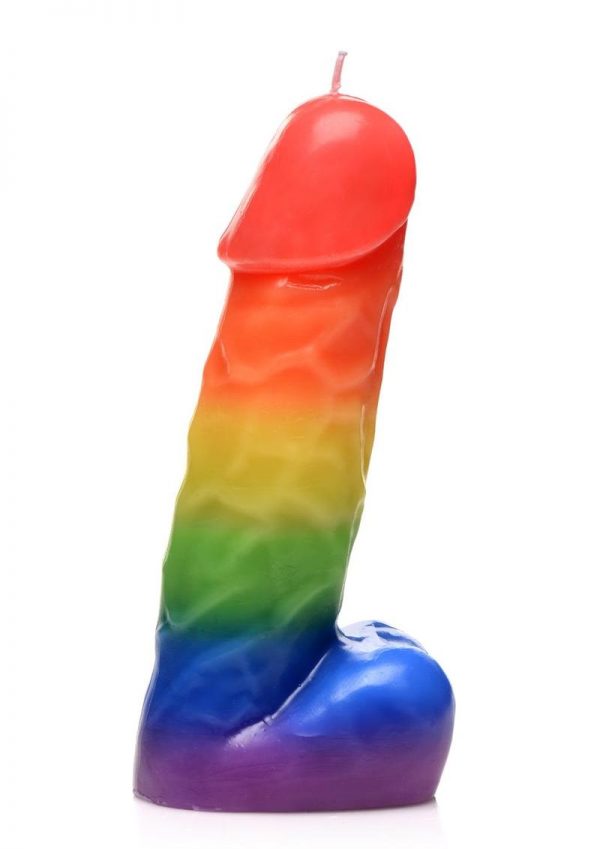 Master Series Pride Pecker Rainbow Drip Candle