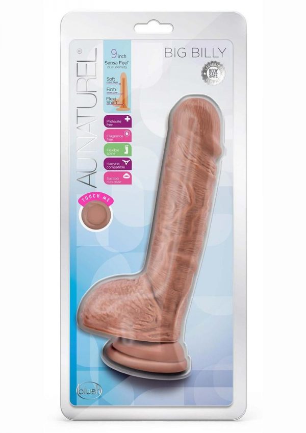 Au Naturel Big Billy Dildo 9in - Caramel