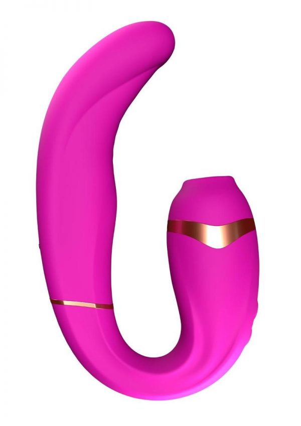 My G Rechargeable Silicone Double Stimulation Vibrator - Magenta