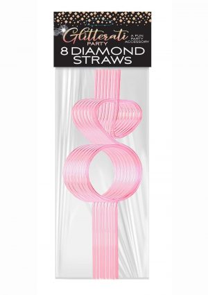 Glitterati Diamond Straws (8 per Set) - Pink
