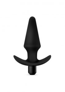 Anal Adventures Platinum Silicone Vibrating Plug - Black