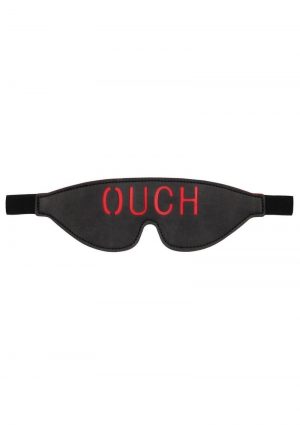 Ouch! Bonded Leather Eye-Mask - Black/Red
