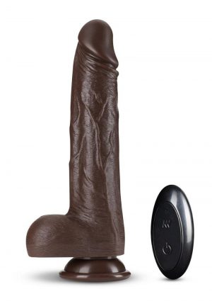 Dr. Skin Silicone Dr. Murphy Rechargeable Thrusting Dildo with Remote Control 8in - Chocolate