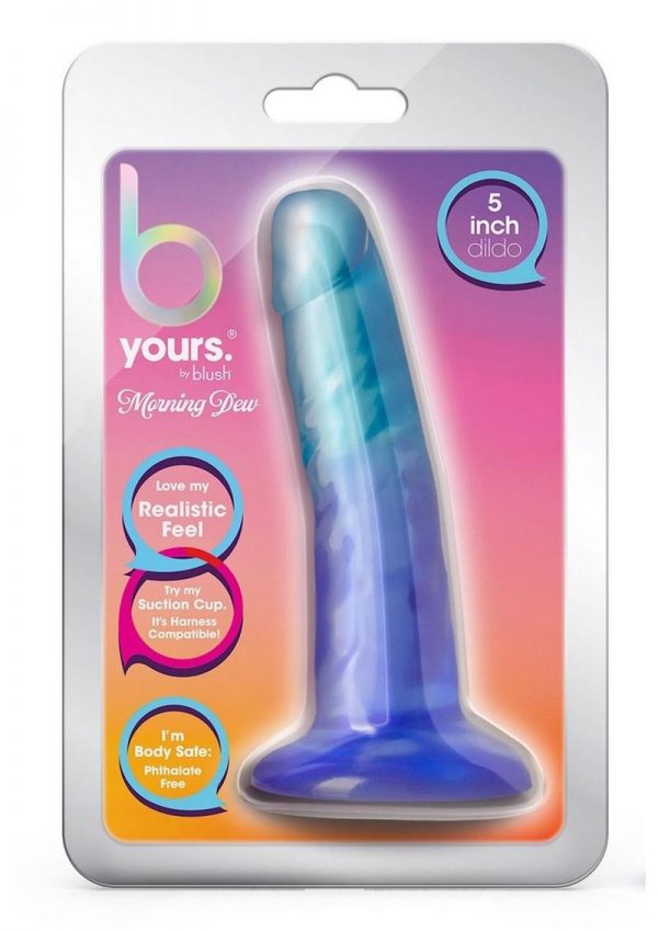 B Yours Morning Dew Dildo 5in Sapphire - Blue/Aqua