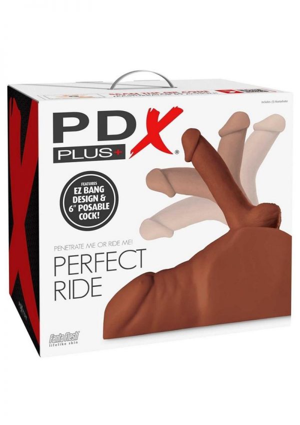 PDX Plus Perfect Ride Posable Male Masturbator - Caramel