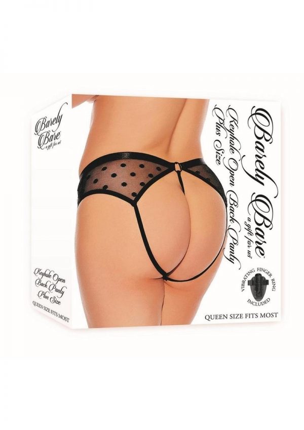 Barely Bare Keyhole Open Back Panty - Plus Size -Black