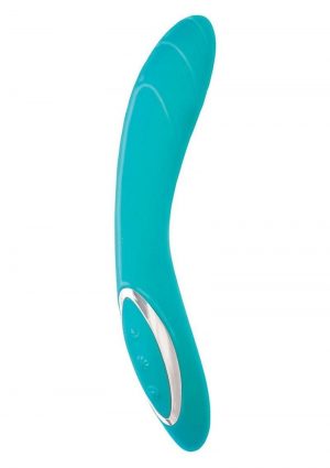 Princess Dynamic Heat Rechargeable Silicone Vibrator with Clitoral Stimulator - Blue