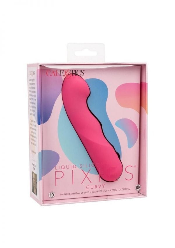 Liquid Silicone Pixies Ripple Rechargeable Vibrator - Pink