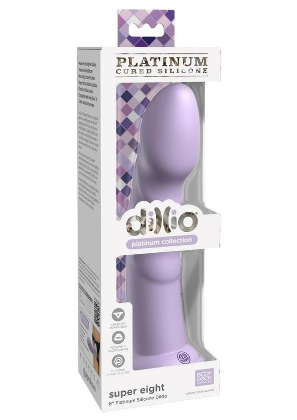 Dillio Platinum Super Eight Silicone Dildo 8in - Lavender