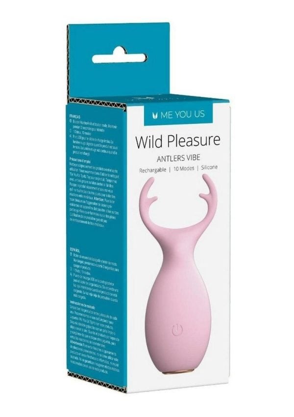 ME YOU US Wild Pleasure Antlers Vibe Rechargeable Silicone Stimulator - Pink