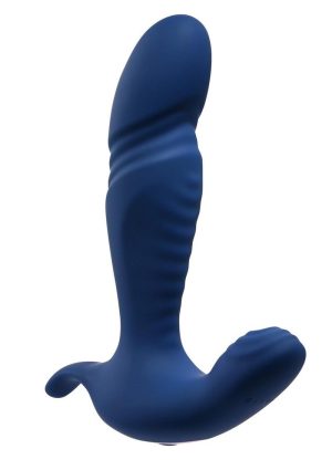 Gender X True Blue Rechargeable Silicone Thrusting Anal Vibrator - Blue