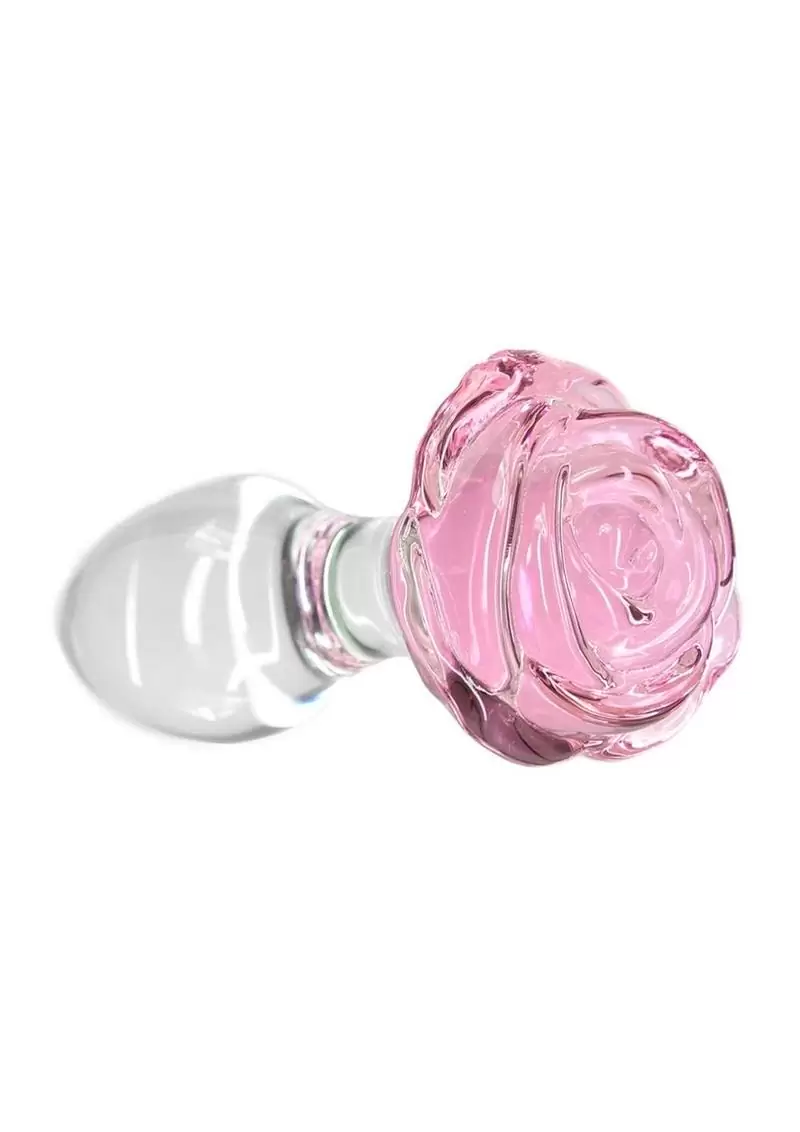 Pillow Talk Rosy Glass Anal Plug - Clear/Pink