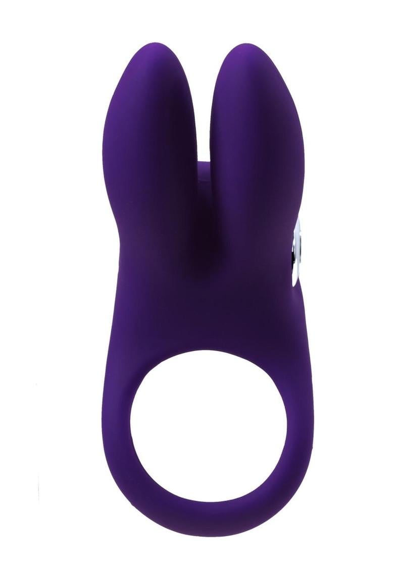 VeDO Sexy Bunny Rechargeable Silicone Couples Cock Ring - Deep Purple