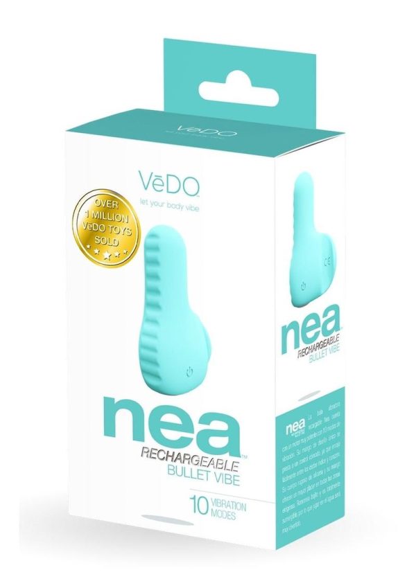 VeDO Nea Rechargeable Silicone Bullet Vibrator - Tease Me Turquoise