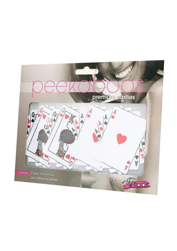 Peekaboo Queens andamp; Aces Pasties - White