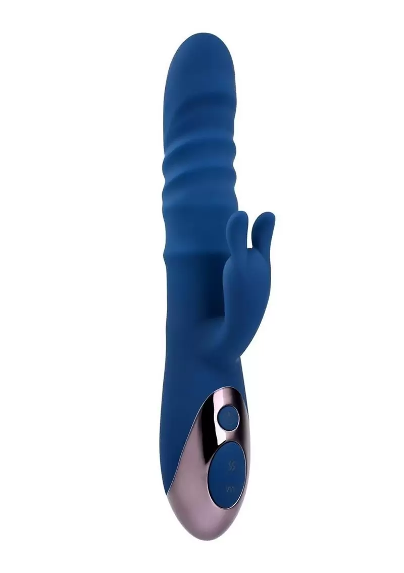 The Ringer Rechargeable Silicone Rabbit Vibrator - Blue