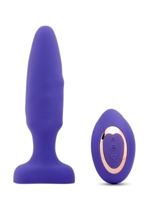 Nu Sensuelle Andii Fino Roller Motion Rechargeable Silicone Anal Plug with Remote Control - Ultra Violet