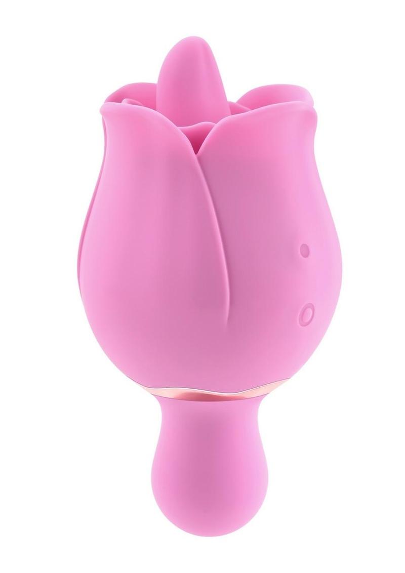 Adam and Eve`s Ravishing Clit Flicking Rose Rechargeable Silicone Clitoral Stimulator - Pink