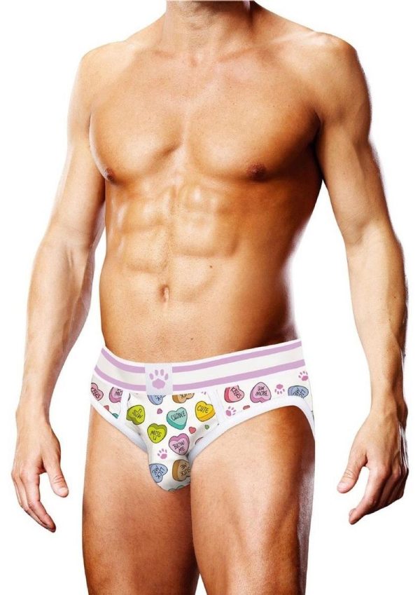 Prowler Candy Hearts Brief - Small - White