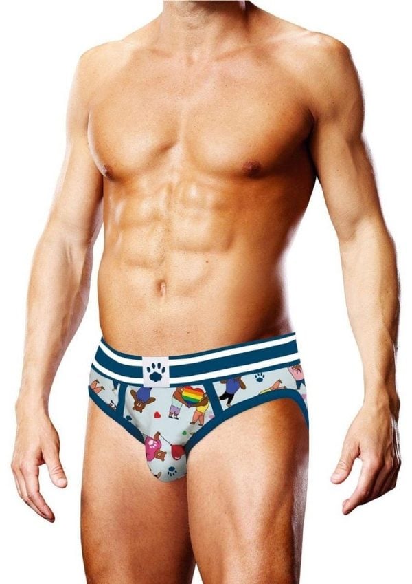 Prowler Bears with Hearts Brief - Large - Blue