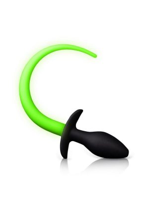 Ouch! Puppy Tail Silicone Plug Glow in the Dark - Green