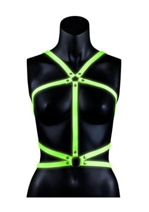 Ouch Body Harness Glow in the Dark - Small/Medium - Green