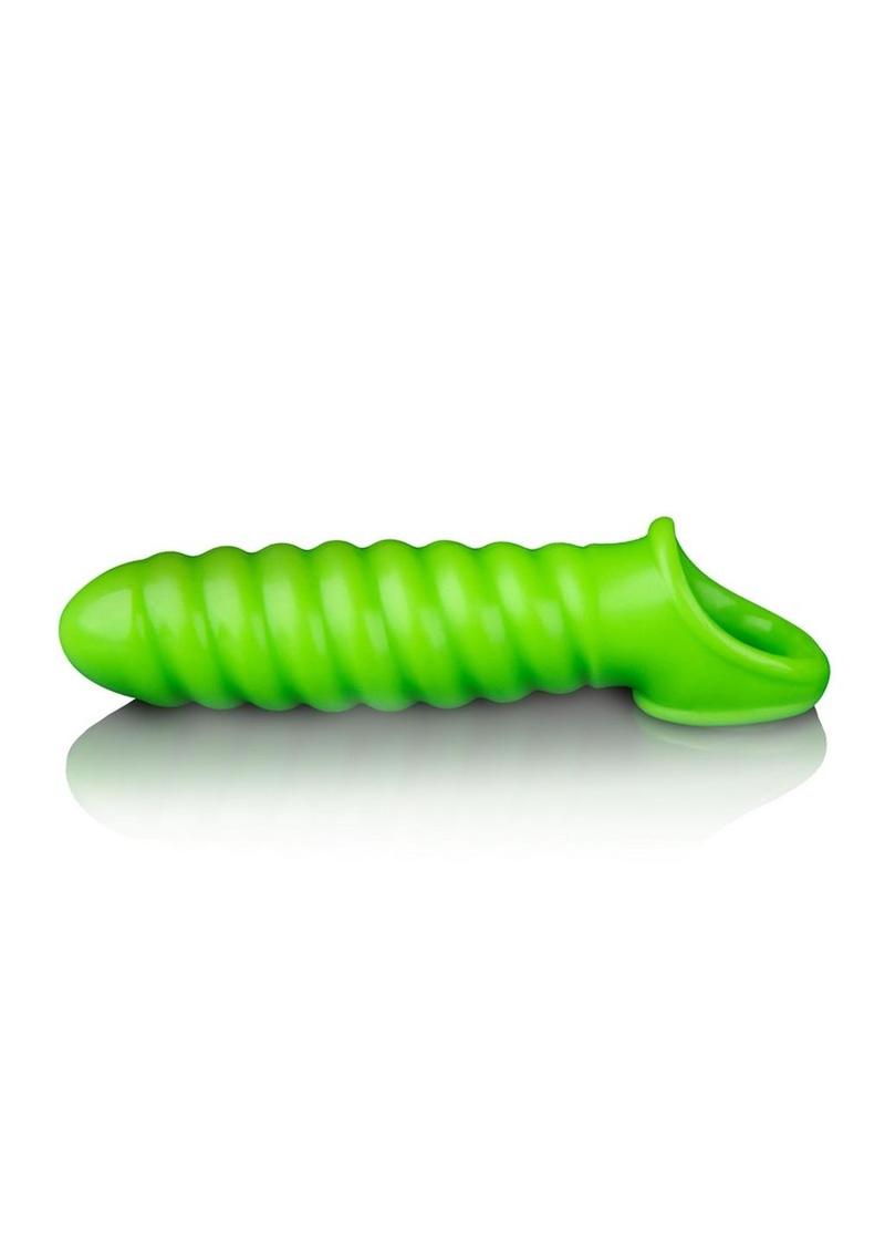 Ouch! Swirl Strechy Penis Sleeve Glow in the Dark - Green