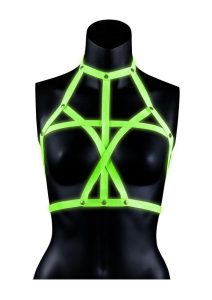 Ouch! Bra Harness Glow in the Dark Small/Medium - Green