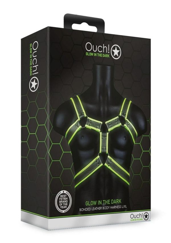 Ouch! Body Harness Glow in the Dark - Large/XLarge - Green
