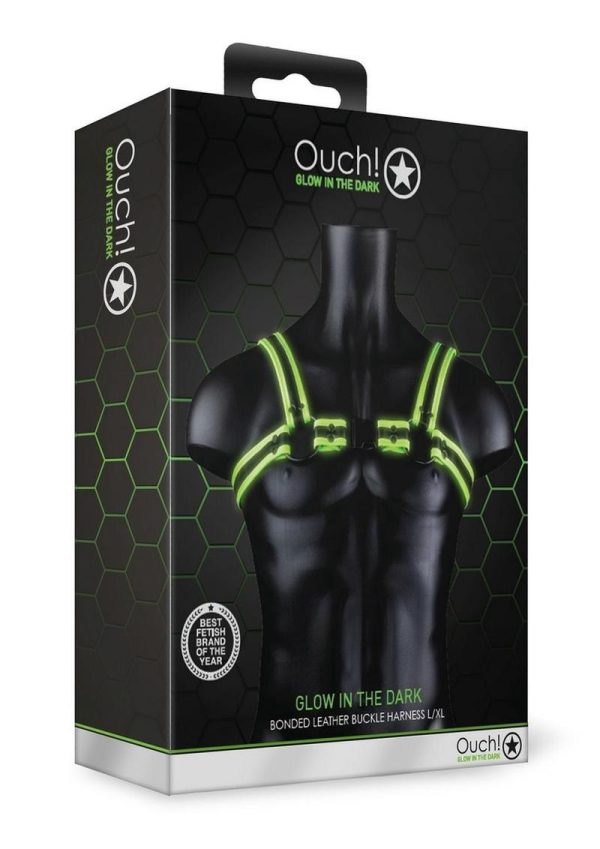 Ouch! Buckle Harness Glow in the Dark - Large/XLarge - Green