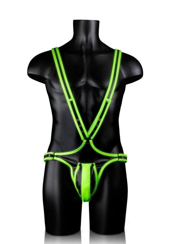 Ouch! Full Body Harness Glow in the Dark - Small/Medium - Green