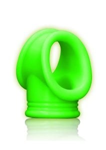 Ouch! Cock Ring and Ball Strap Silicone Separator Glow in the Dark - Green