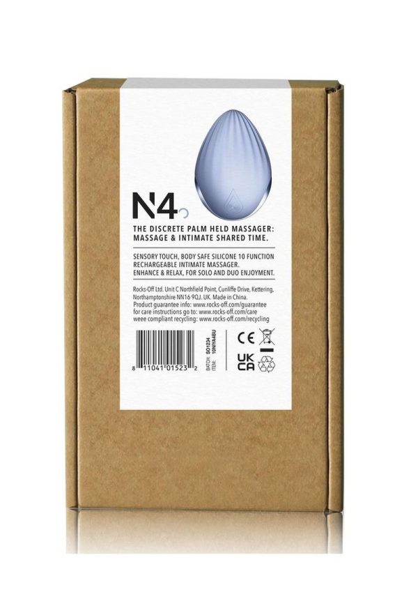 Niya 4 Rechargeable Silicone Palm Held Massager with Remote Control - Blue