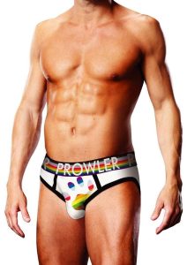 Prowler White Oversized Paw Brief - Large - White/Rainbow