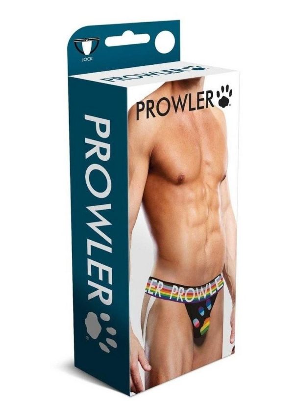 Prowler Black Oversized Paw Jock - Small - Black/Rainbow