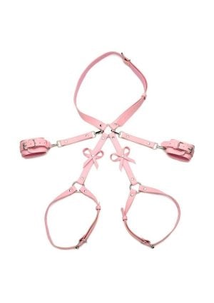 Strict Bondage Harness with Bows - Medium/Large - Pink