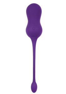 Playboy Double Time Rechargeable Silicone Vibrating Kegel Balls with Remote Control - Purple