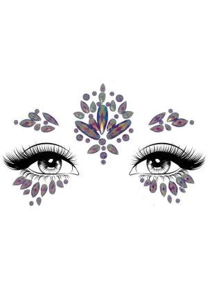 Leg Avenue Verify Face Adhesive Face Jewels Sticker - O/S - Purple