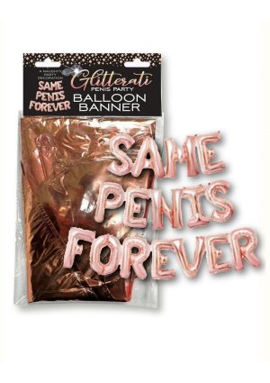 Glitterati Same Penis Balloon Banner - Rose Gold/Black