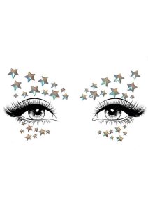 Leg Avenue Celeste Adhesive Glow in The Dark Face Jewels Sticker - O/S - Clear
