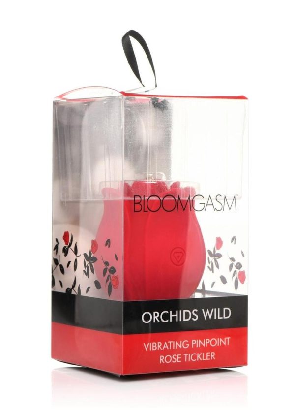Bloomgasm Orchids Wild Rechargeable Silicone Vibrating Pinpoint Rose Tickler - Red
