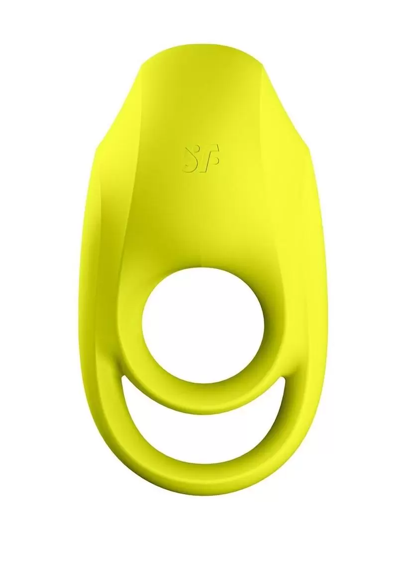 Satisfyer Spectacular Duo Silicone Vibrating Cock and Ball Ring - Neon Yellow