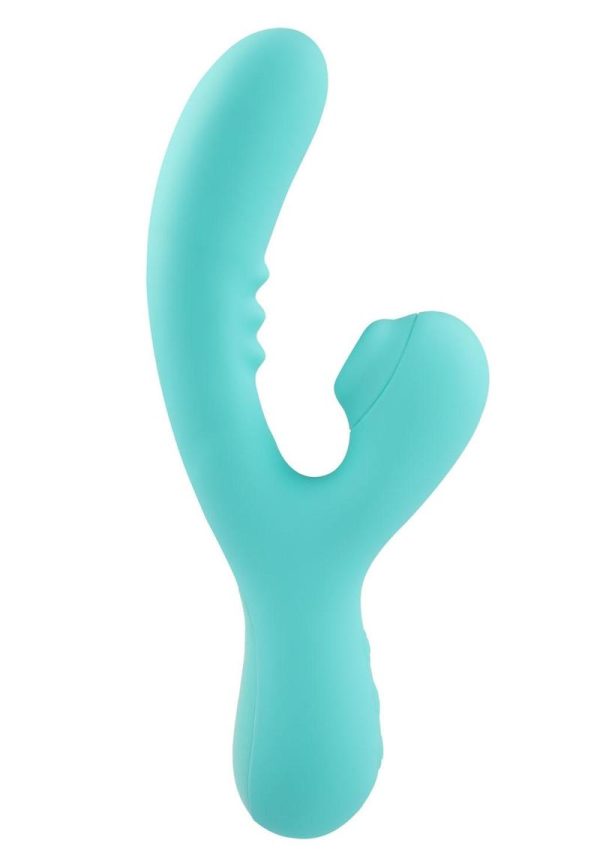 Rock Candy Refined Sugarotic Rechargeable Silicone Dual Stimulated Rabbit Vibrator - Blue